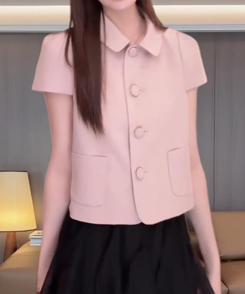 semplice（センプリチェ）の「シャツ【韓国ファッション】（シャツ/ブラウス・レディース・ブラック/ピンク・F）」の11枚目の写真