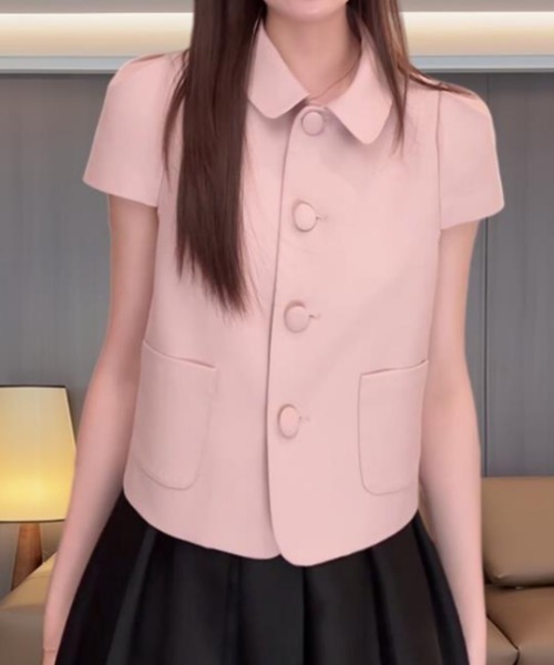 semplice（センプリチェ）の「シャツ【韓国ファッション】（シャツ/ブラウス・レディース・ブラック/ピンク・F）」の12枚目の写真