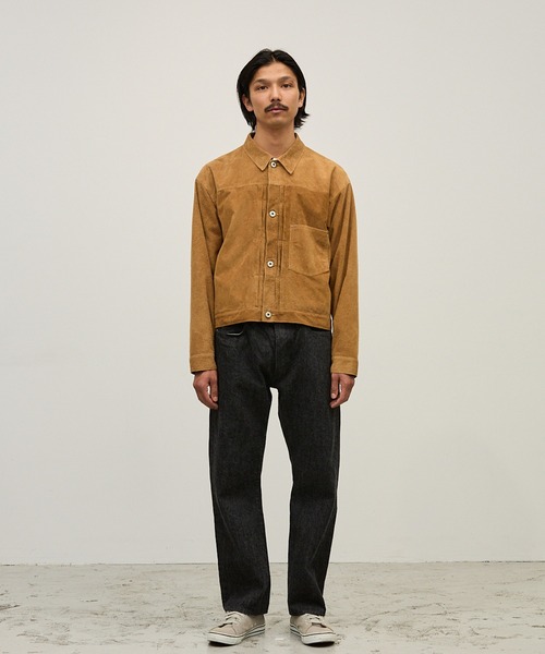 REMI RELIEF（レミレリーフ）の「REMI RELIEF/レミレリーフ スウェード大戦モデル JKT ヴィンテージ デニムジャケット メンズ レディース 2026年 秋 秋服 冬 冬服（ブルゾン・メンズ・ベージュ・M/L/XL）」の3枚目の写真