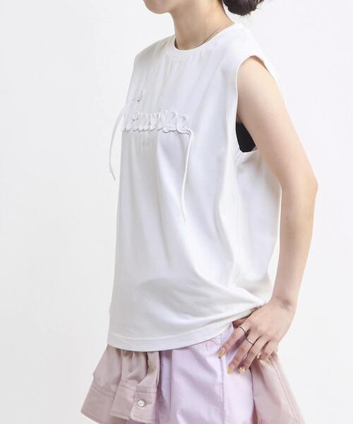 CONVERSE TOKYO(コンバーストウキョウ)の「スピンドルフレンチスリーブTEE(Tシャツ/カットソー・レディース・ベージュ/ホワイト/ブラック・FREE)」の5枚目の写真