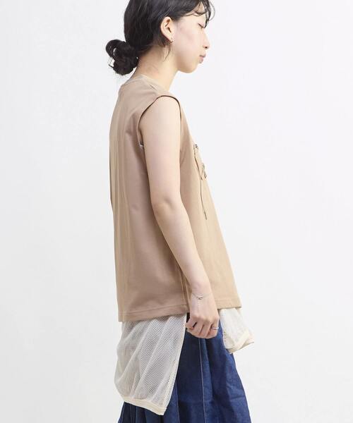 CONVERSE TOKYO(コンバーストウキョウ)の「スピンドルフレンチスリーブTEE(Tシャツ/カットソー・レディース・ベージュ/ホワイト/ブラック・FREE)」の7枚目の写真