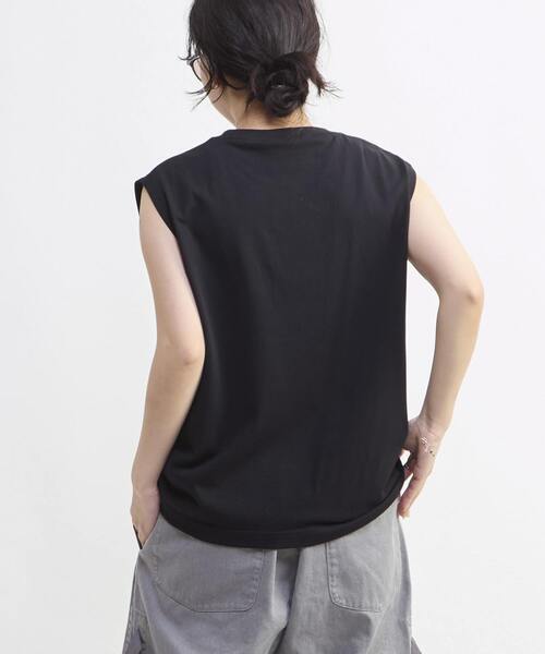 CONVERSE TOKYO(コンバーストウキョウ)の「スピンドルフレンチスリーブTEE(Tシャツ/カットソー・レディース・ベージュ/ホワイト/ブラック・FREE)」の10枚目の写真