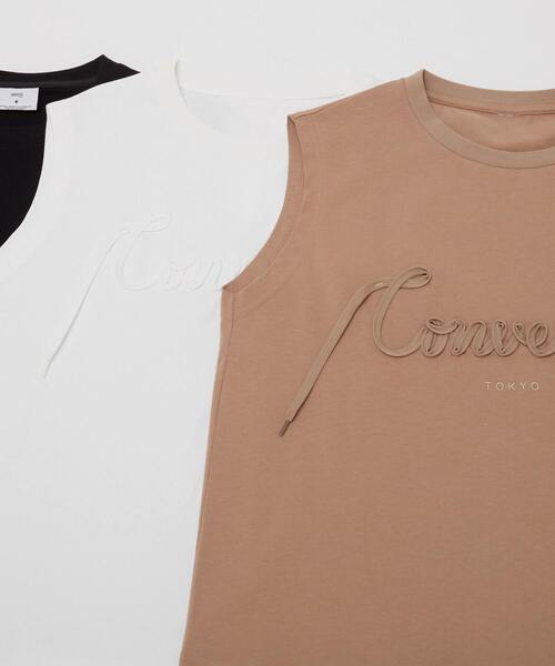 CONVERSE TOKYO(コンバーストウキョウ)の「スピンドルフレンチスリーブTEE(Tシャツ/カットソー・レディース・ベージュ/ホワイト/ブラック・FREE)」の11枚目の写真