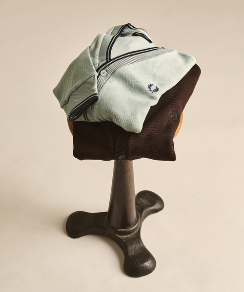 417 EDIFICE（フォーワンセブンエディフィス）の「FRED PERRY / フレッドペリー 417別注 ティップドカーディガン（カーディガン/ボレロ・メンズ・ブルー/ブラウン・MEDIUM/LARGE）」の9枚目の写真