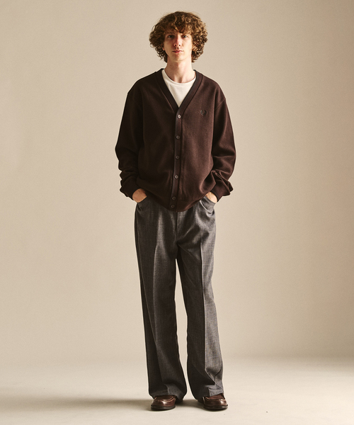 417 EDIFICE（フォーワンセブンエディフィス）の「FRED PERRY / フレッドペリー 417別注 ティップドカーディガン（カーディガン/ボレロ・メンズ・ブルー/ブラウン・MEDIUM/LARGE）」の14枚目の写真