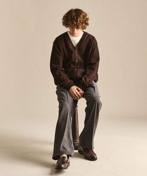 417 EDIFICE（フォーワンセブンエディフィス）の「FRED PERRY / フレッドペリー 417別注 ティップドカーディガン（カーディガン/ボレロ・メンズ・ブルー/ブラウン・MEDIUM/LARGE）」の20枚目の写真