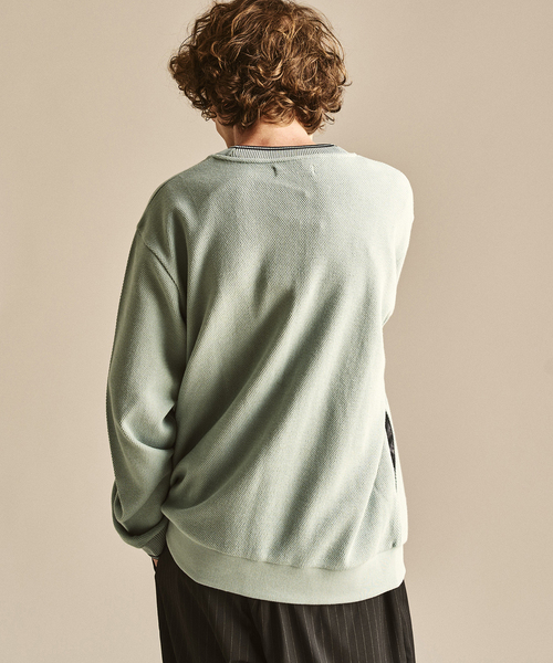 417 EDIFICE（フォーワンセブンエディフィス）の「FRED PERRY / フレッドペリー 417別注 ティップドカーディガン（カーディガン/ボレロ・メンズ・ブルー/ブラウン・MEDIUM/LARGE）」の6枚目の写真