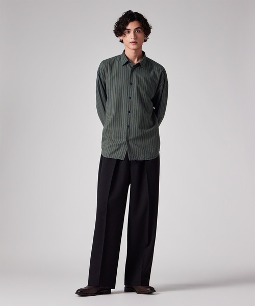 PS Paul Smith(ピーエスポールスミス)の「ガーメントダイ ストライプ カジュアルシャツ / 262712 EXSH01(シャツ/ブラウス・メンズ・ダークグレー/カーキブラウン・MEDIUM/LARGE)」の3枚目の写真