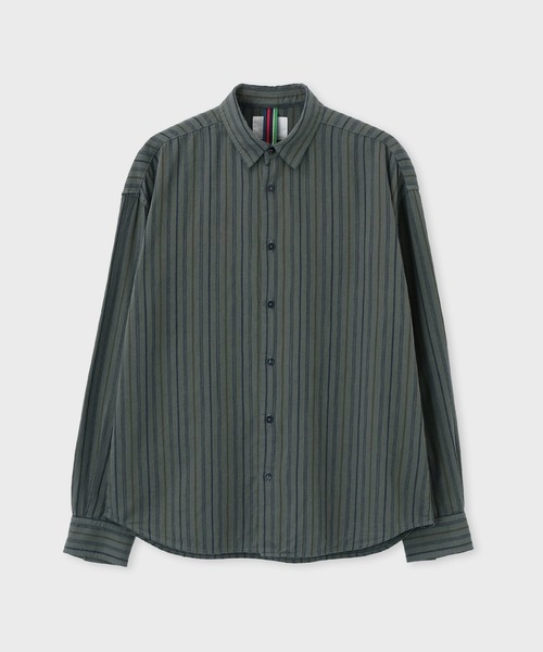 PS Paul Smith(ピーエスポールスミス)の「ガーメントダイ ストライプ カジュアルシャツ / 262712 EXSH01(シャツ/ブラウス・メンズ・ダークグレー/カーキブラウン・MEDIUM/LARGE)」の6枚目の写真