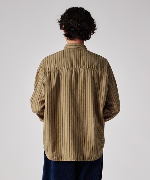 PS Paul Smith(ピーエスポールスミス)の「ガーメントダイ ストライプ カジュアルシャツ / 262712 EXSH01(シャツ/ブラウス・メンズ・ダークグレー/カーキブラウン・MEDIUM/LARGE)」の12枚目の写真