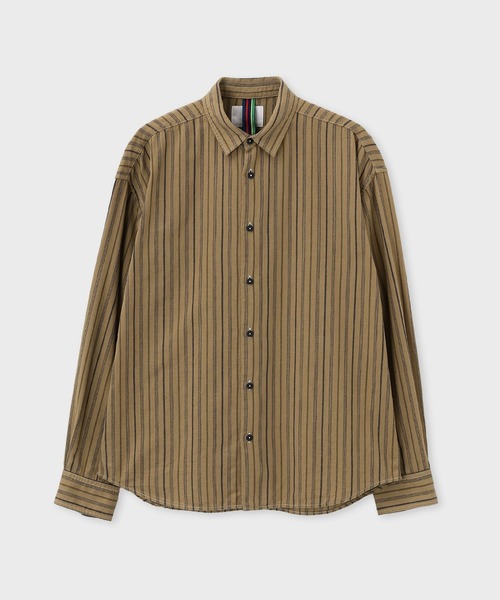 PS Paul Smith(ピーエスポールスミス)の「ガーメントダイ ストライプ カジュアルシャツ / 262712 EXSH01(シャツ/ブラウス・メンズ・ダークグレー/カーキブラウン・MEDIUM/LARGE)」の14枚目の写真