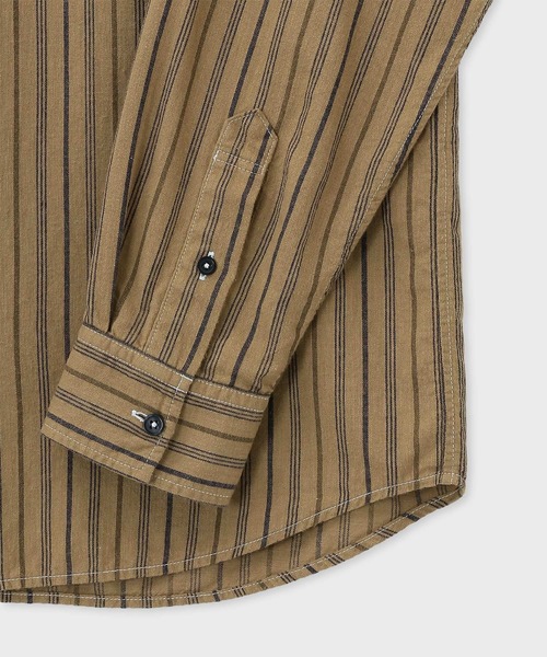 PS Paul Smith(ピーエスポールスミス)の「ガーメントダイ ストライプ カジュアルシャツ / 262712 EXSH01(シャツ/ブラウス・メンズ・ダークグレー/カーキブラウン・MEDIUM/LARGE)」の15枚目の写真