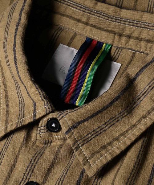 PS Paul Smith(ピーエスポールスミス)の「ガーメントダイ ストライプ カジュアルシャツ / 262712 EXSH01(シャツ/ブラウス・メンズ・ダークグレー/カーキブラウン・MEDIUM/LARGE)」の16枚目の写真