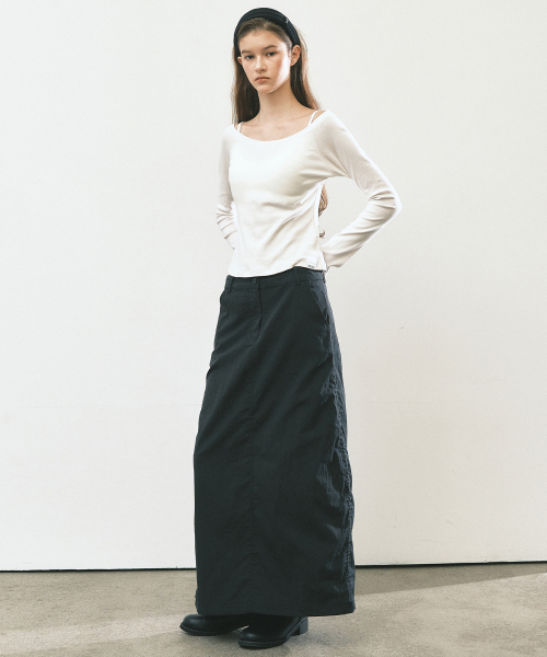 NICK&NICOLE（ニックアンドニコール）の「NICOLE シャーリングロングスカート ブラック（スカート・レディース・その他・SMALL/MEDIUM/LARGE）」の3枚目の写真