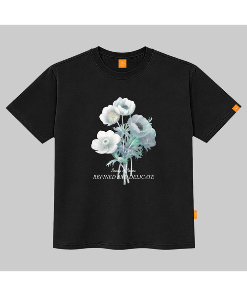 LLAMO(エラモ)の「ビューティーフラワー 半袖Tシャツ 男女共用 ビッグサイズ S 4XL(Tシャツ/カットソー・レディース・ホワイト/ブラック/ネイビー/ピンク・SMALL/MEDIUM/LARGE/X-LARGE/2XL/4XL/3XL)」の3枚目の写真