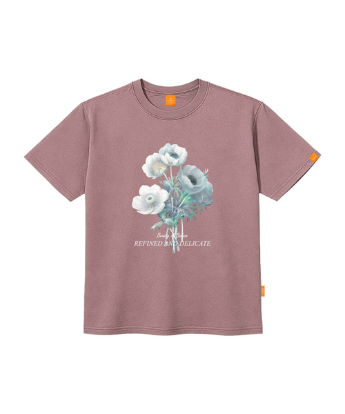 LLAMO(エラモ)の「ビューティーフラワー 半袖Tシャツ 男女共用 ビッグサイズ S 4XL(Tシャツ/カットソー・レディース・ホワイト/ブラック/ネイビー/ピンク・SMALL/MEDIUM/LARGE/X-LARGE/2XL/4XL/3XL)」の5枚目の写真