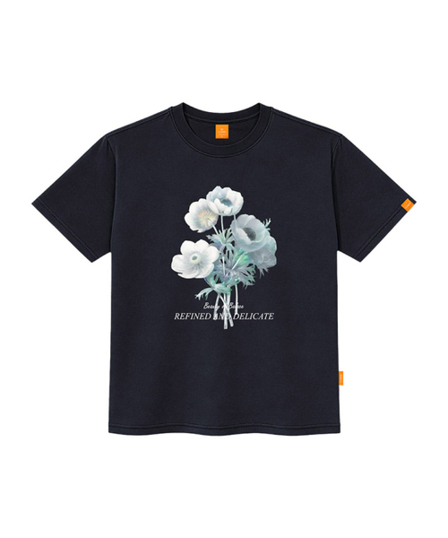 LLAMO(エラモ)の「ビューティーフラワー 半袖Tシャツ 男女共用 ビッグサイズ S 4XL(Tシャツ/カットソー・レディース・ホワイト/ブラック/ネイビー/ピンク・SMALL/MEDIUM/LARGE/X-LARGE/2XL/4XL/3XL)」の6枚目の写真
