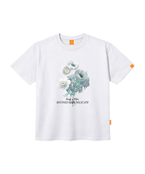 LLAMO(エラモ)の「ビューティーフラワー 半袖Tシャツ 男女共用 ビッグサイズ S 4XL(Tシャツ/カットソー・レディース・ホワイト/ブラック/ネイビー/ピンク・SMALL/MEDIUM/LARGE/X-LARGE/2XL/4XL/3XL)」の7枚目の写真