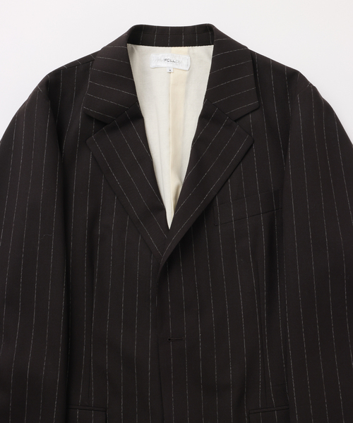 UNFOLLOW(アンフォロー)の「【FOLL / フォル】old stripe wool hand sewing jacket(テーラードジャケット・メンズ・ブラウン・2/3)」の2枚目の写真