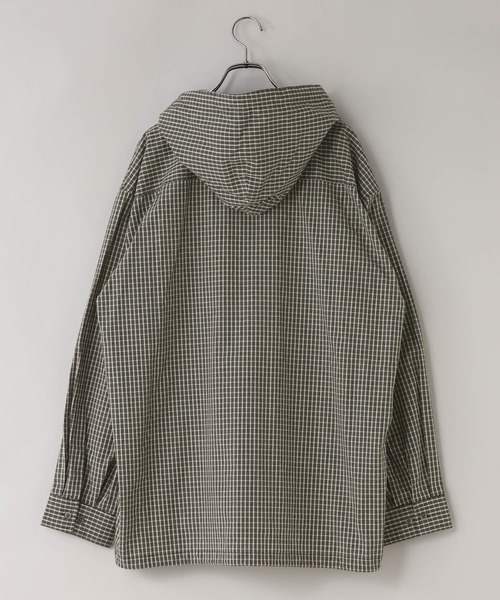 LOWRYS FARM（ローリーズファーム）の「【LFM(U)】チェックフーディシャツ　 1054281（シャツ/ブラウス・メンズ・ブラック/ボルドー/ベージュ・LARGE/MEDIUM）」の4枚目の写真