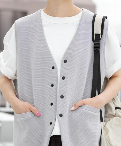 EKAL（エカル）の「ミラノリブベスト（ベスト・レディース・グレー/ブラック・ONE）」の18枚目の写真