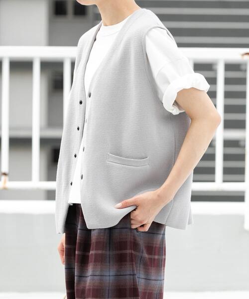 EKAL（エカル）の「ミラノリブベスト（ベスト・レディース・グレー/ブラック・ONE）」の16枚目の写真