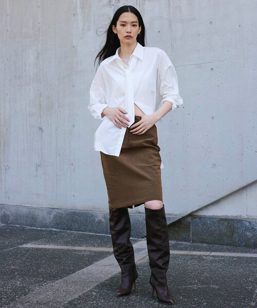 UNFORM(アンフォーム)の「【2026AW Debut】【UNFORM】タイ付きオーバーシャツ(シャツ/ブラウス・レディース・ホワイト/サックスブルー・FREE)」の5枚目の写真