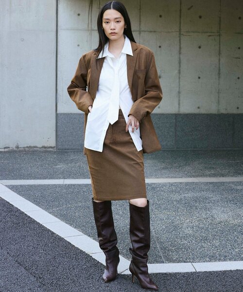 UNFORM(アンフォーム)の「【2026AW Debut】【UNFORM】タイ付きオーバーシャツ(シャツ/ブラウス・レディース・ホワイト/サックスブルー・FREE)」の7枚目の写真