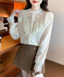 切替デザイン 長袖シャツ