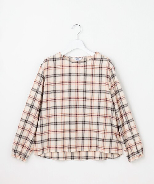J.PRESS（ジェイプレス）の「コットン 起毛 タータン チェック プルオーバー ブラウス（シャツ/ブラウス・レディース・アイボリー系3/レッド系3・9/11）」の8枚目の写真
