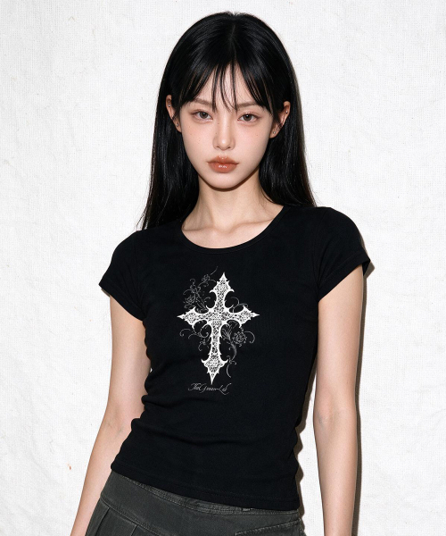THE GREEN LAB（ザグリーンラボ）の「CROSS ボートネックスリム半袖Tシャツ [ミント]（Tシャツ/カットソー・レディース・その他・FREE）」の10枚目の写真