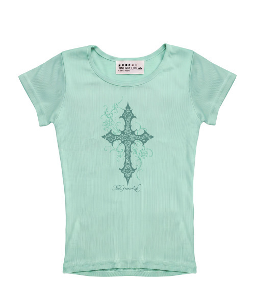 THE GREEN LAB（ザグリーンラボ）の「CROSS ボートネックスリム半袖Tシャツ [ミント]（Tシャツ/カットソー・レディース・その他・FREE）」の16枚目の写真