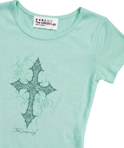 THE GREEN LAB（ザグリーンラボ）の「CROSS ボートネックスリム半袖Tシャツ [ミント]（Tシャツ/カットソー・レディース・その他・FREE）」の17枚目の写真