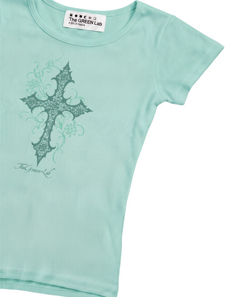 THE GREEN LAB（ザグリーンラボ）の「CROSS ボートネックスリム半袖Tシャツ [ミント]（Tシャツ/カットソー・レディース・その他・FREE）」の18枚目の写真