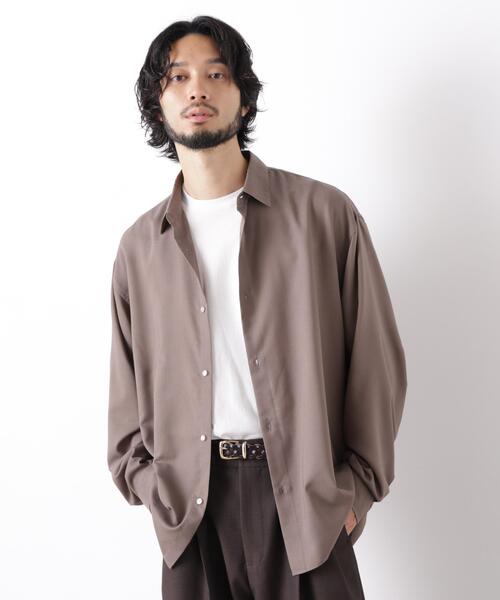 NANO universe(ナノユニバース)の「「OtoNANO」LIM-BRESS ワイドシャツ 長袖(シャツ/ブラウス・メンズ・ブラウン/グレイッシュベージュ/ブラック・M/L)」の18枚目の写真