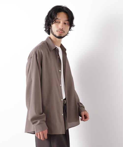 NANO universe(ナノユニバース)の「「OtoNANO」LIM-BRESS ワイドシャツ 長袖(シャツ/ブラウス・メンズ・ブラウン/グレイッシュベージュ/ブラック・M/L)」の20枚目の写真