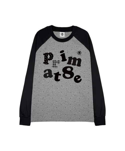 PRIMATE(プライメイト)の「LOOP ドット ラグラン ロングスリーブ 3 COLORS(Tシャツ/カットソー・メンズ・ピンク/ブルー/ミックスグレー・SMALL/MEDIUM)」の2枚目の写真