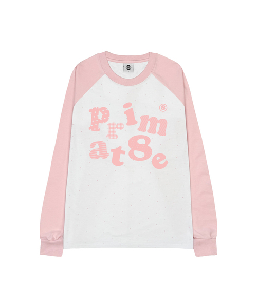 PRIMATE(プライメイト)の「LOOP ドット ラグラン ロングスリーブ 3 COLORS(Tシャツ/カットソー・メンズ・ピンク/ブルー/ミックスグレー・SMALL/MEDIUM)」の1枚目の写真