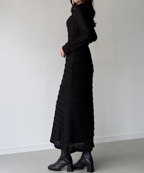 junoah(ジュノア)の「ゴールドボタンレースポロカットワンピース【ペチワンピースSET】(ワンピース・レディース・ブラック/グレー・SMALL/LARGE/MEDIUM)」の5枚目の写真
