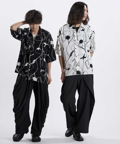 NO ID.(ノーアイディ)の「mhs2670- ハーフZIP-BIG-SH ジップハーフスリーブシャツ(859006-093S)(シャツ/ブラウス・メンズ・ホワイト/ブラック・ONE SIZE)」の11枚目の写真