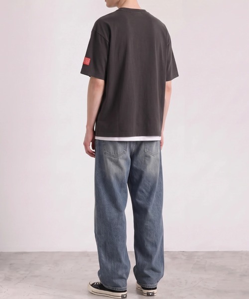 SLICK(スリック)の「【SLICK/スリック】FIGHT CLUB Printed T-shirt 02 / ファイトクラブ ロゴプリントTシャツ / パウダー加工 / オーバーサイズ / ヴィンテージライク(Tシャツ/カットソー・メンズ・ブラック/ホワイト・1/3/2)」の3枚目の写真