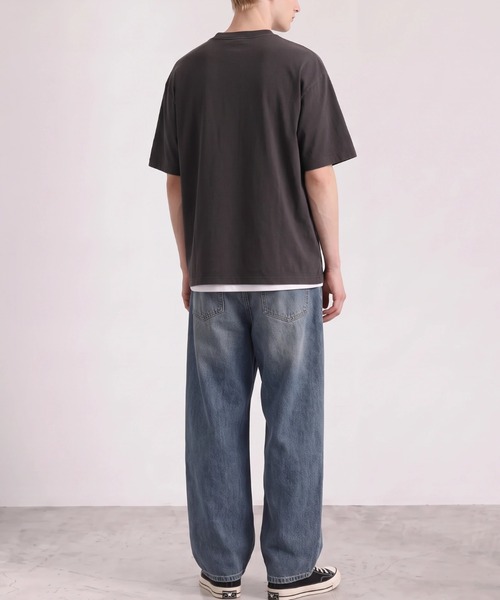 SLICK(スリック)の「【SLICK/スリック】FIGHT CLUB Printed T-shirt 02 / ファイトクラブ ロゴプリントTシャツ / パウダー加工 / オーバーサイズ / ヴィンテージライク(Tシャツ/カットソー・メンズ・ブラック/ホワイト・1/3/2)」の4枚目の写真