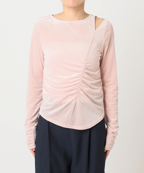 La TOTALITE(ラトータリテ)の「【洗える】カットアウトベロアトップス(Tシャツ/カットソー・レディース・ブラック/ピンク/ベージュ・FREE)」の21枚目の写真