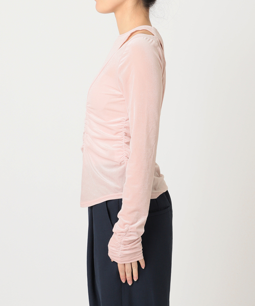 La TOTALITE(ラトータリテ)の「【洗える】カットアウトベロアトップス(Tシャツ/カットソー・レディース・ブラック/ピンク/ベージュ・FREE)」の22枚目の写真