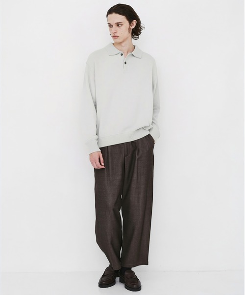 UNITED TOKYO(ユナイテッドトウキョウ)の「【数量限定】7G SILK NEP TWEED POLO SHIRTS(ニット/セーター・メンズ・ライトブルーグレー/ライトグレー/レッド・1/2)」の22枚目の写真