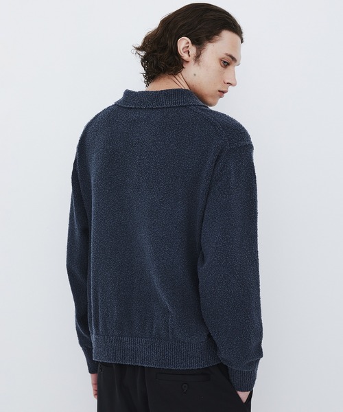 UNITED TOKYO(ユナイテッドトウキョウ)の「【数量限定】7G SILK NEP TWEED POLO SHIRTS(ニット/セーター・メンズ・ライトブルーグレー/ライトグレー/レッド・1/2)」の12枚目の写真