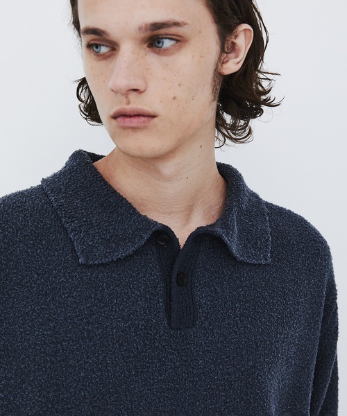 UNITED TOKYO(ユナイテッドトウキョウ)の「【数量限定】7G SILK NEP TWEED POLO SHIRTS(ニット/セーター・メンズ・ライトブルーグレー/ライトグレー/レッド・1/2)」の13枚目の写真