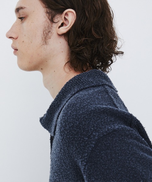 UNITED TOKYO(ユナイテッドトウキョウ)の「【数量限定】7G SILK NEP TWEED POLO SHIRTS(ニット/セーター・メンズ・ライトブルーグレー/ライトグレー/レッド・1/2)」の14枚目の写真
