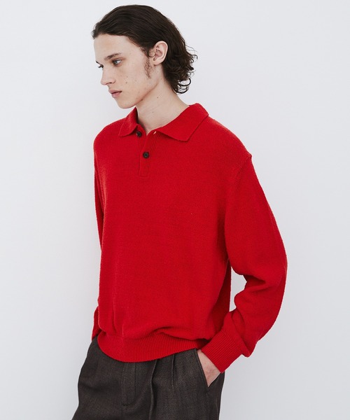 UNITED TOKYO(ユナイテッドトウキョウ)の「【数量限定】7G SILK NEP TWEED POLO SHIRTS(ニット/セーター・メンズ・ライトブルーグレー/ライトグレー/レッド・1/2)」の16枚目の写真