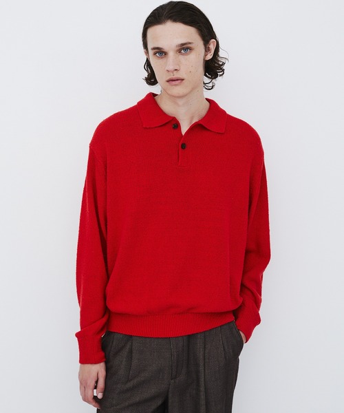UNITED TOKYO(ユナイテッドトウキョウ)の「【数量限定】7G SILK NEP TWEED POLO SHIRTS(ニット/セーター・メンズ・ライトブルーグレー/ライトグレー/レッド・1/2)」の17枚目の写真